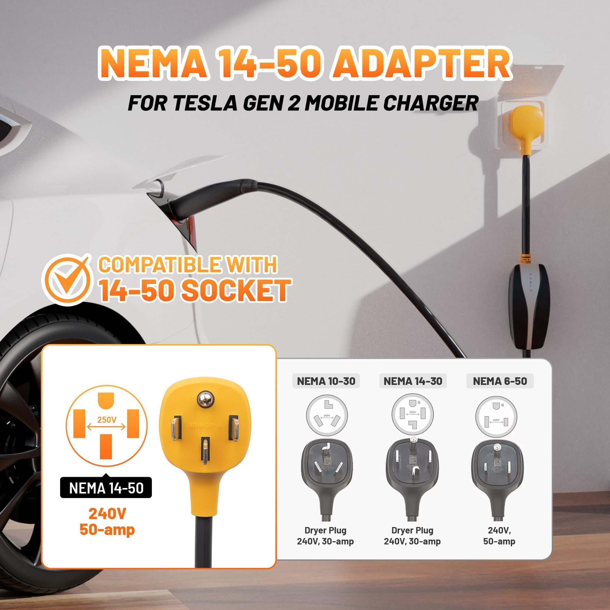 Amazon.co.jp: MECMO NEMA 14-50アダプター Tesla Gen 2 & 3 モバイル